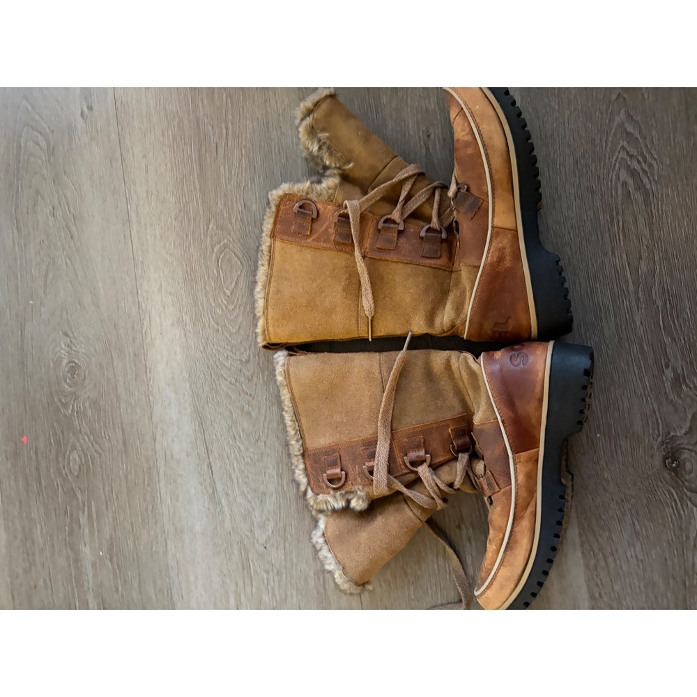 Sorel Tofino II Tan Brown Faux Fur Trim Winter Snow Boots Womens 7 NL2194-237 - Picture 2 of 6